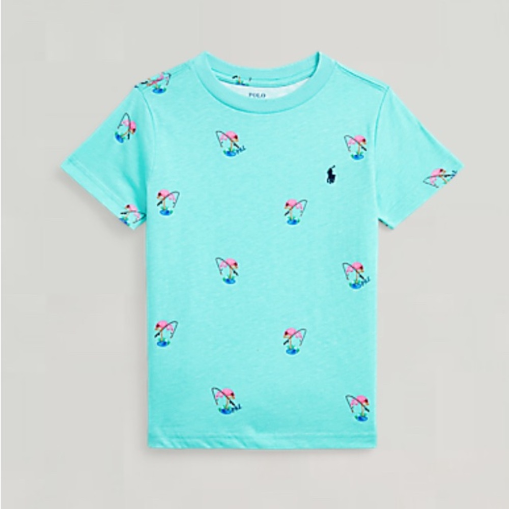 NWT Flamingo-Print Cotton Jersey Tee
